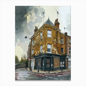 Havering London Borough   Street Watercolour 6 Canvas Print