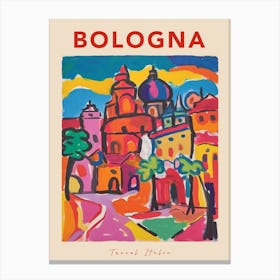 Bologna Italia Travel Poster Canvas Print