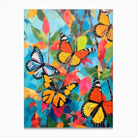 Pop Art Glasswing Butterflies 3 Canvas Print