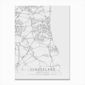 Sunderland Map Stampe su tela