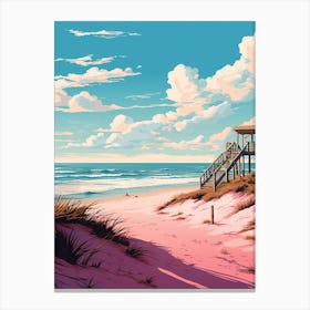 An Illustration In Pink Tones Of  Gulf Shores Beach Alabama 1 Canvas Print