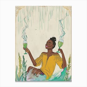 Woman With A Glass Of Wine Canvas Print