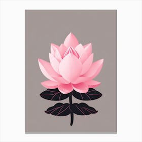 A Pink Lotus In Minimalist Style Vertical Composition 92 Canvas Print