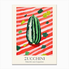 Marche Aux Legumes Zucchini Summer Illustration 4 Canvas Print