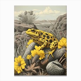 Golden Poison Frog Vintage Botanical 4 Canvas Print