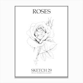 Roses Sketch 29 Poster Canvas Print