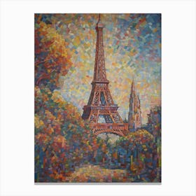 Eiffel Tower Paris France Paul Signac Style 11 Canvas Print