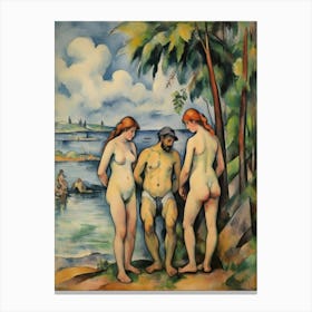 Bathers 1875 Paul Cezanne Art Print 1 Canvas Print