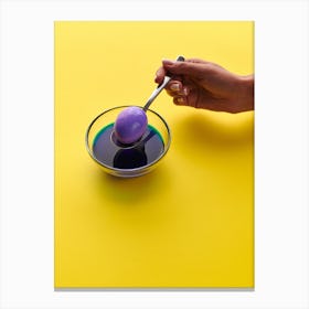 Hand Holding A Bowl Of Liquid Canvas Print