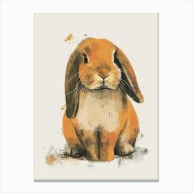Holland Lop Rabbit Nursery Illustration 2 Canvas Print