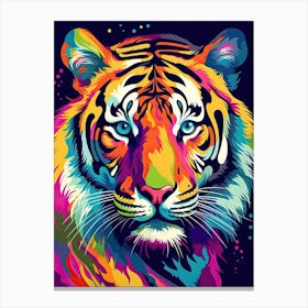 Tiger Art In Pop Art Style 3 Canvas Print