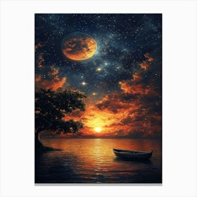 Moon And Stars 19 Canvas Print