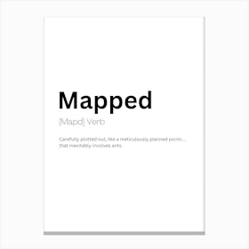 Mapped Definition Meaning Canvas Print