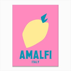 Amalfi, Italy, Graphic Style Poster 1 Canvas Print