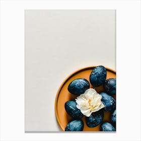 Easter Eggs On A Plate Canvas Print