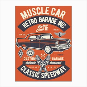 Retro Muscle Car 1 Canvas Print