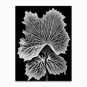 Malva Leaf Linocut 1 Canvas Print
