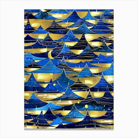 Gold And Blue 3 Canvas Print