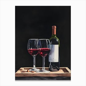 Two Glasses Of Red Wine Canvas Print