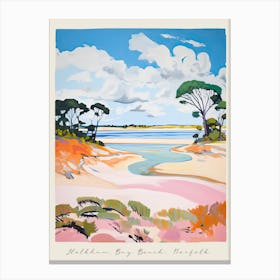Poster Of Holkham Bay Beach, Norfolk, Matisse And Rousseau Style 1 Canvas Print