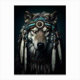 Indian Wolf Native American 3 Canvas Print