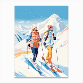 Meribel   France, Ski Resort Illustration 1 Canvas Print