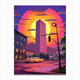 Spokane Washington Retro Pop Art 1 Canvas Print