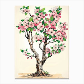Cherry Blossom Tree Storybook Illustration 3 Canvas Print