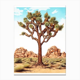 Joshua Tree In Water Color Style (3) Canvas Print