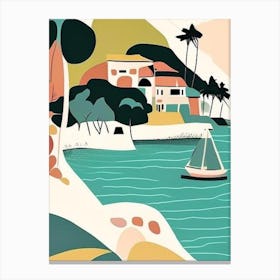 Ilha Grande Brazil Muted Pastel Tropical Destination Canvas Print