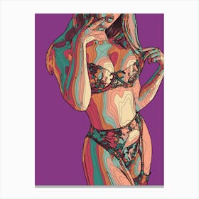 Abstract Geometric Sexy Woman (97) Canvas Print