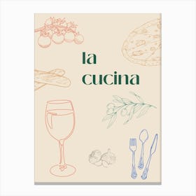 La Cucina Kitchen Poster Canvas Print