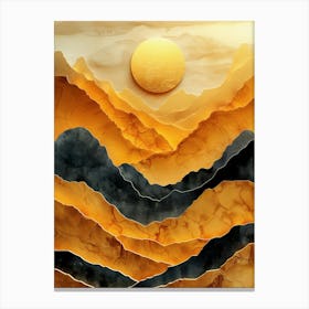 Sun abstraction painting Canvas Print