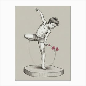 Boy And A Flower Canvas Print