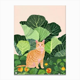 Cat And Cabbage 2 Canvas Print