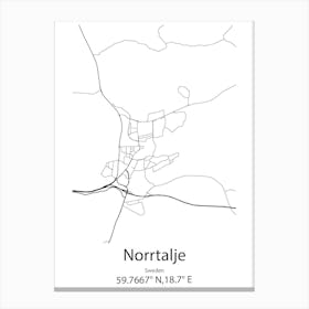 Norrtalje,Sweden Minimalist Map Canvas Print