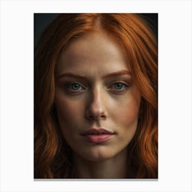 Portrait Of A Woman With Red Hair 3 Canvas Print
