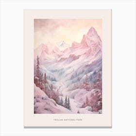 Dreamy Winter National Park Poster  Triglav National Park Slovenia 3 Canvas Print