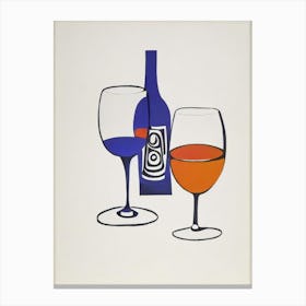 Cinsault 1 Picasso Line Drawing Cocktail Poster Canvas Print