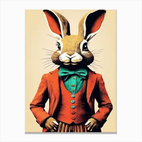 Bohemian Rabbit In A Suit Canvas Print