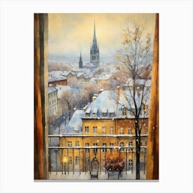 Winter Cityscape Krakow Poland 3 Canvas Print