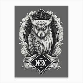 Owl Iconic Illustration Grey Background Canvas Print