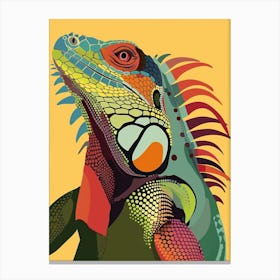Brown Cuban Iguana Abstract Modern Illustration 4 Canvas Print