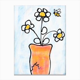 Bee In A Vase Canvas Print