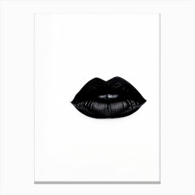 Sealed Black Female Lips Embodying Silence Contrasted Against A Stark White Background Hint Of My Canvas Print