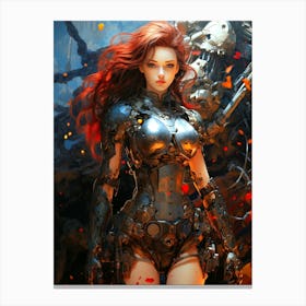 Sci-Fi Girl Red Hair Canvas Print