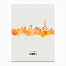 Paris France City watercolor Canvas Print