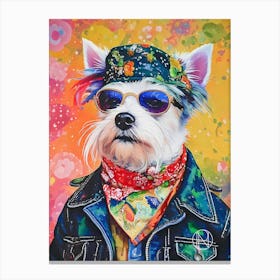 Affenpinscher Retro Rebel Canvas Print