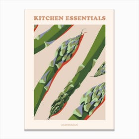 Asparagus Illustration Pattern Poster Canvas Print