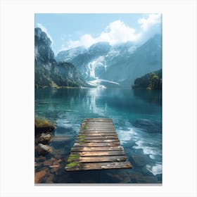 Pier In The Lake Canvas Print